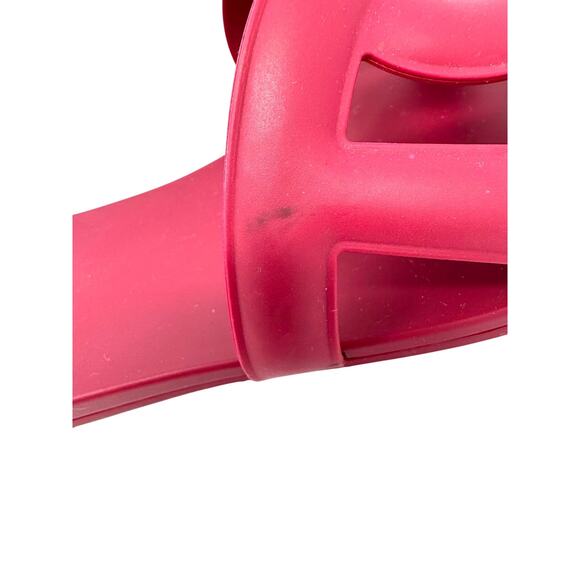 Hermes Oran Aloha Chaine Rubber Sandals Rose Baie 38 - Picture 7 of 10